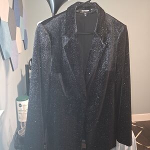 Express Women's Black Sparkle Blazer Jacket